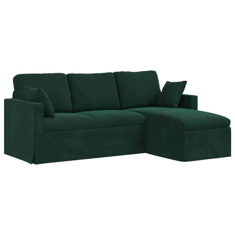 Sofa Ciemna zieleń 198 x 134 x 80 cm Aksamit