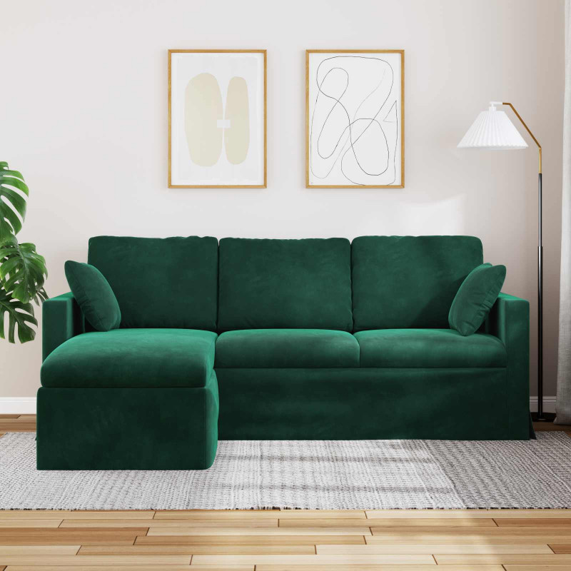 Sofa Ciemna zieleń 198 x 134 x 80 cm Aksamit