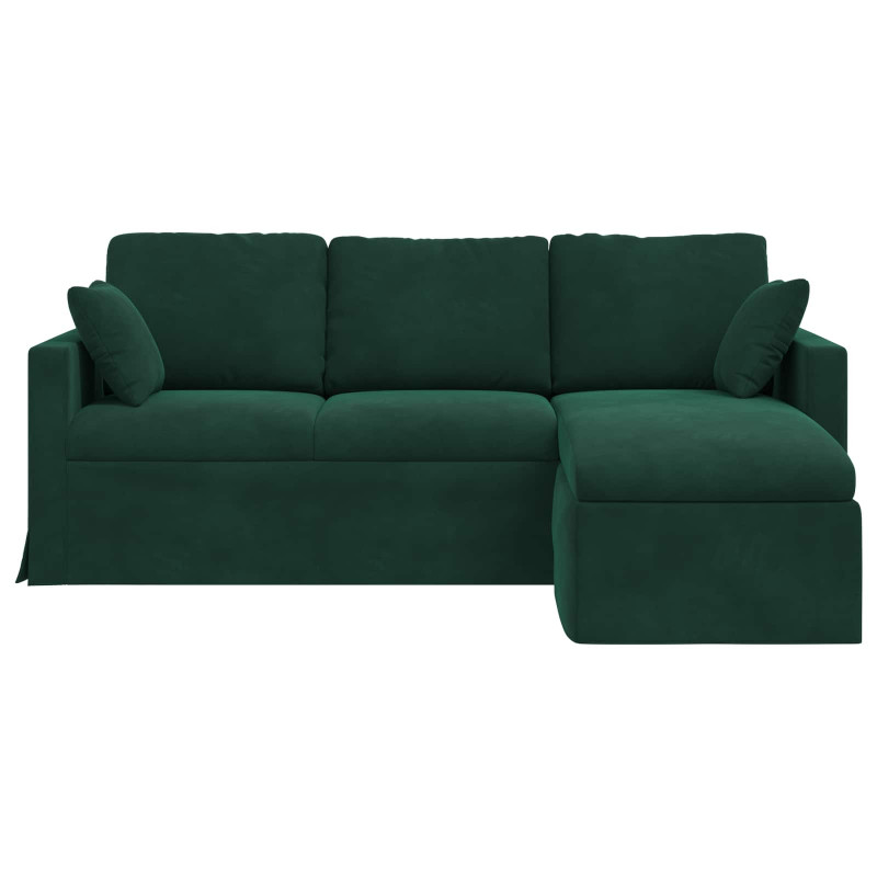 Sofa Ciemna zieleń 198 x 134 x 80 cm Aksamit