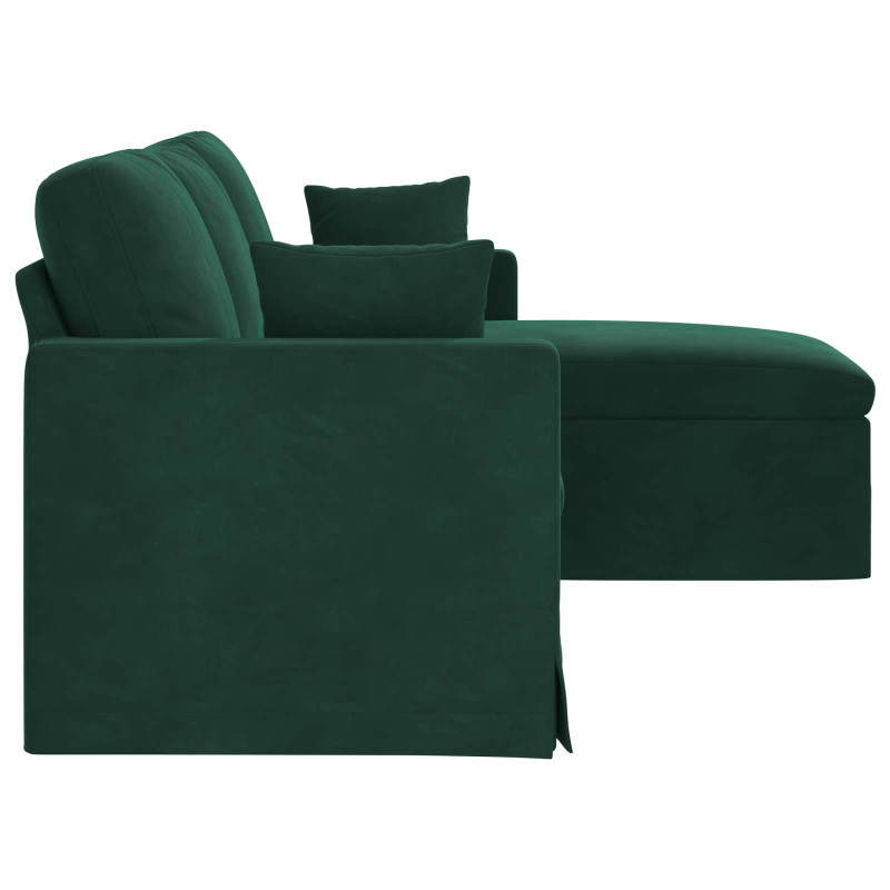 Sofa Ciemna zieleń 198 x 134 x 80 cm Aksamit