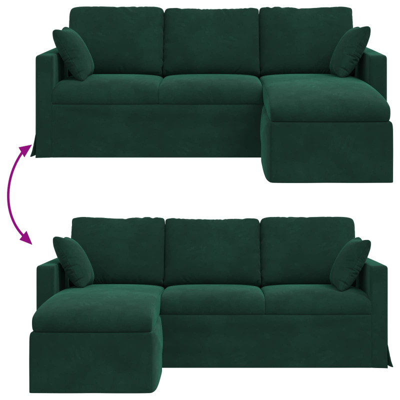 Sofa Ciemna zieleń 198 x 134 x 80 cm Aksamit