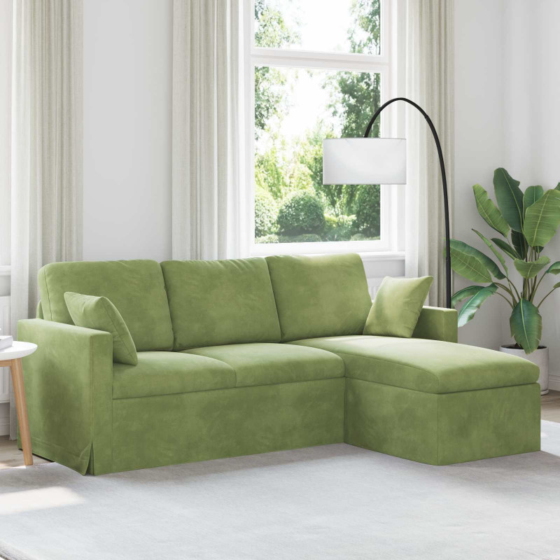 Sofa Jasnozielony 198 x 134 x 80 cm Aksamit