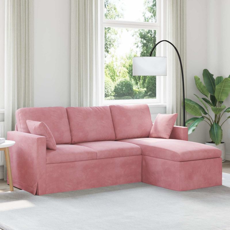 Sofa Różowy 198 x 134 x 80 cm Aksamit