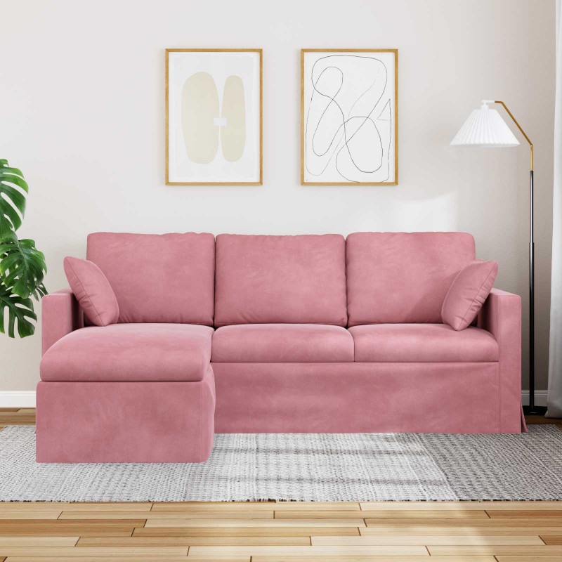 Sofa Różowy 198 x 134 x 80 cm Aksamit