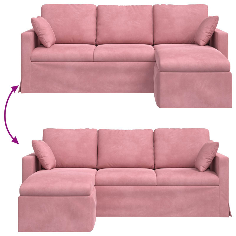 Sofa Różowy 198 x 134 x 80 cm Aksamit