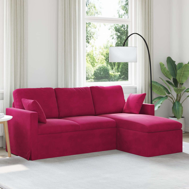Sofa Czerwone wino 198 x 134 x 80 cm Aksamit