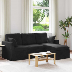 Sofa Czarny 198 x 134 x 80 cm Aksamit