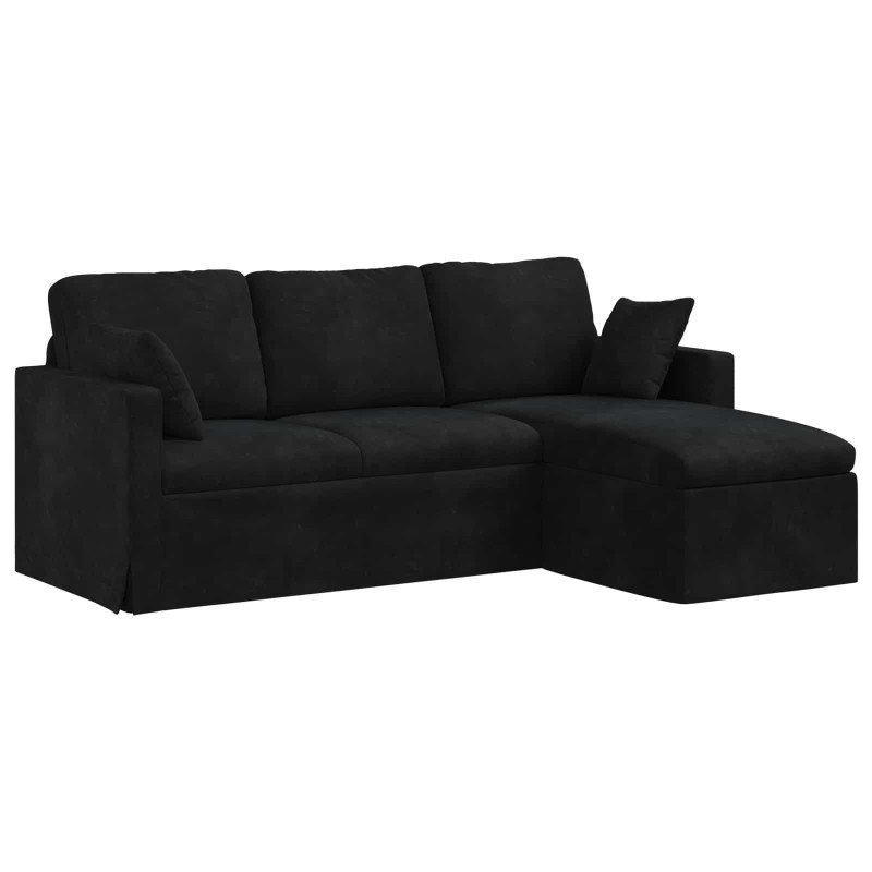 Sofa Czarny 198 x 134 x 80 cm Aksamit