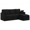 Sofa Czarny 198 x 134 x 80 cm Aksamit