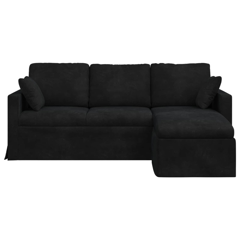 Sofa Czarny 198 x 134 x 80 cm Aksamit