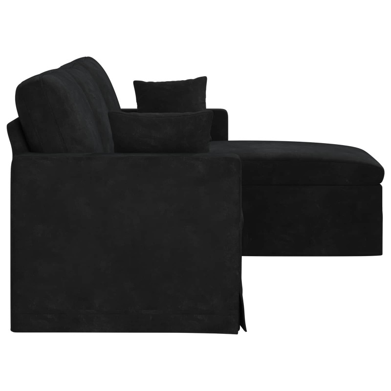 Sofa Czarny 198 x 134 x 80 cm Aksamit