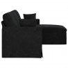 Sofa Czarny 198 x 134 x 80 cm Aksamit