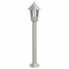 Lampy ogrodowe na słupku, 3 szt., srebrne, 80 cm, stal