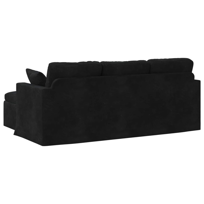 Sofa Czarny 198 x 134 x 80 cm Aksamit