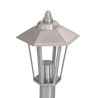 Lampy ogrodowe na słupku, 3 szt., srebrne, 80 cm, stal