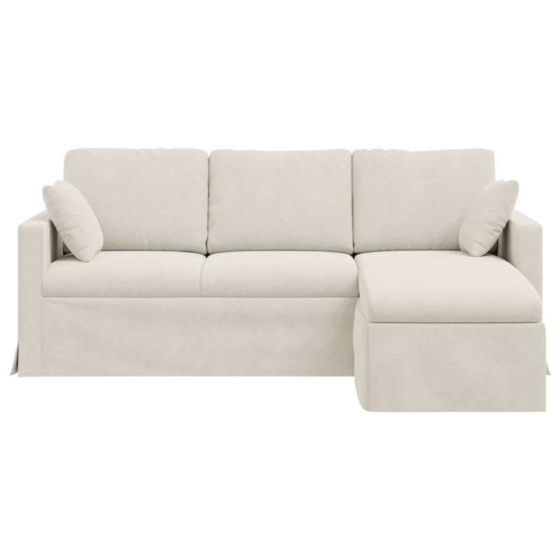 Sofa Kremowy 198 x 134 x 80 cm Aksamit