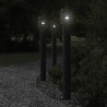 Lampy ogrodowe na słupku, z gniazdkiem, 3 szt., czarne, 110 cm