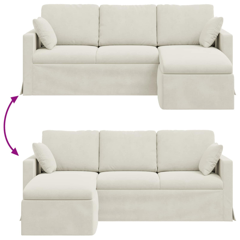 Sofa Kremowy 198 x 134 x 80 cm Aksamit