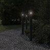 Lampy ogrodowe na słupku, z gniazdkiem, 3 szt., czarne, 110 cm