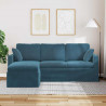Sofa Niebieski 198 x 134 x 80 cm Aksamit