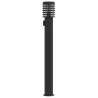 Lampy ogrodowe na słupku, z gniazdkiem, 3 szt., czarne, 110 cm