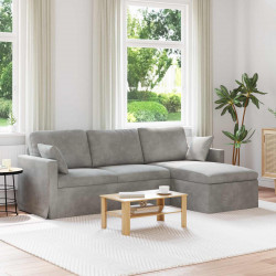 Sofa Jasnoszary 198 x 134 x 80 cm Aksamit