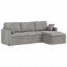 Sofa Jasnoszary 198 x 134 x 80 cm Aksamit