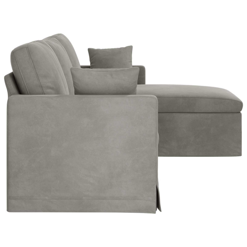Sofa Jasnoszary 198 x 134 x 80 cm Aksamit
