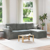 Sofa Ciemnoszary 198 x 134 x 80 cm Aksamit