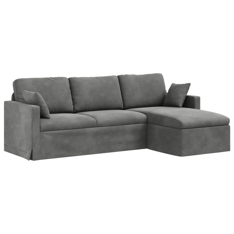 Sofa Ciemnoszary 198 x 134 x 80 cm Aksamit