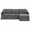 Sofa Ciemnoszary 198 x 134 x 80 cm Aksamit
