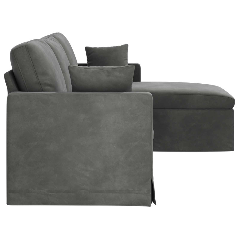 Sofa Ciemnoszary 198 x 134 x 80 cm Aksamit