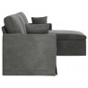 Sofa Ciemnoszary 198 x 134 x 80 cm Aksamit
