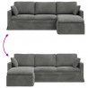 Sofa Ciemnoszary 198 x 134 x 80 cm Aksamit