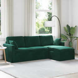 Sofa Ciemna zieleń 198 x 134 x 80 cm Aksamit