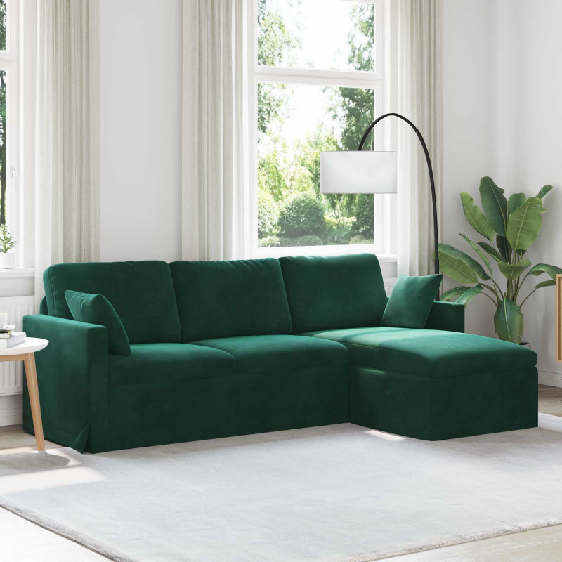 Sofa Ciemna zieleń 198 x 134 x 80 cm Aksamit