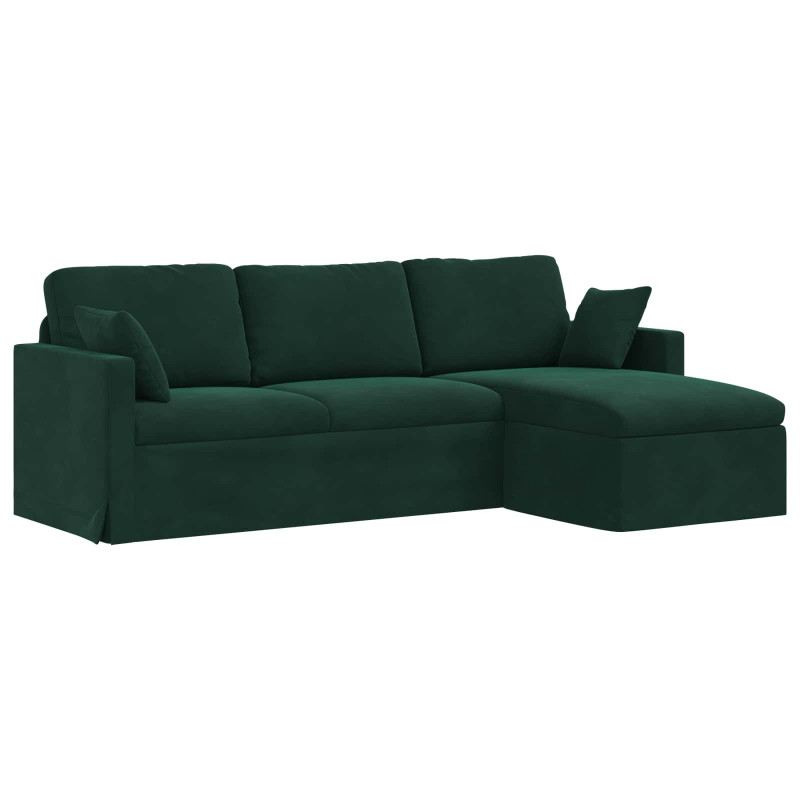 Sofa Ciemna zieleń 198 x 134 x 80 cm Aksamit