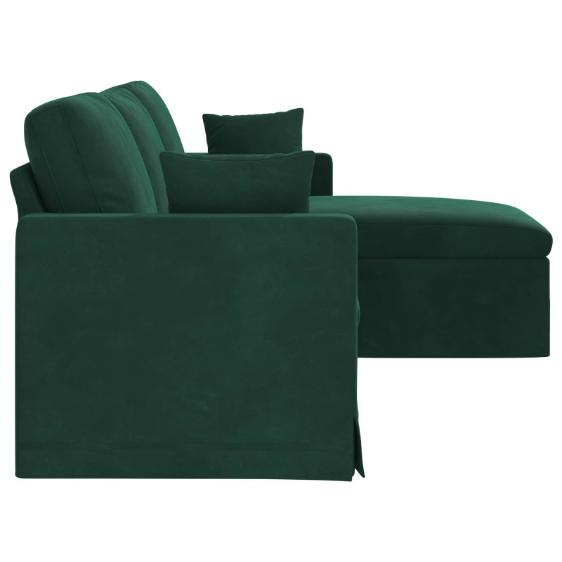 Sofa Ciemna zieleń 198 x 134 x 80 cm Aksamit