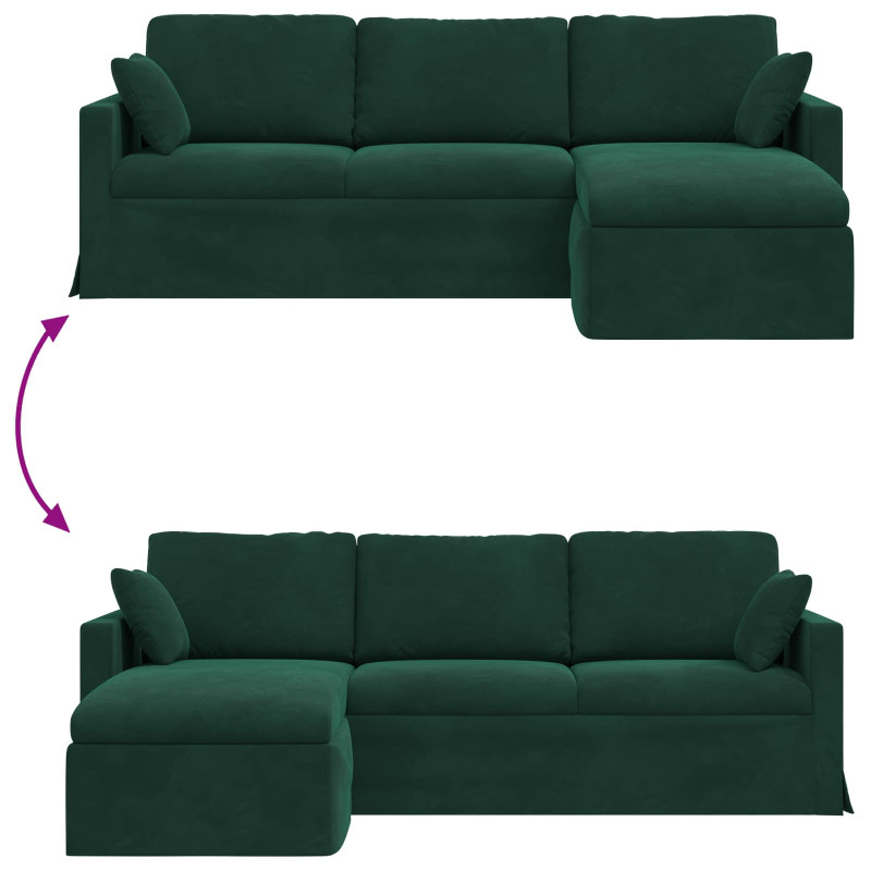Sofa Ciemna zieleń 198 x 134 x 80 cm Aksamit