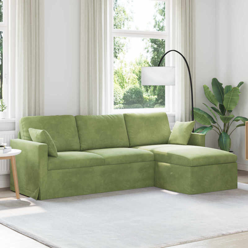 Sofa Jasnozielony 198 x 134 x 80 cm Aksamit