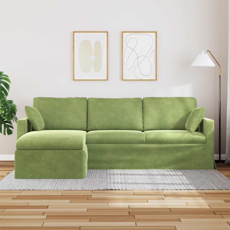 Sofa Jasnozielony 198 x 134 x 80 cm Aksamit