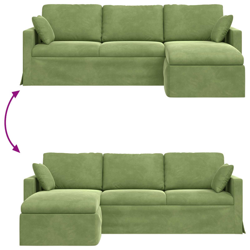 Sofa Jasnozielony 198 x 134 x 80 cm Aksamit