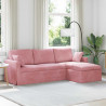 Sofa Różowy 198 x 134 x 80 cm Aksamit