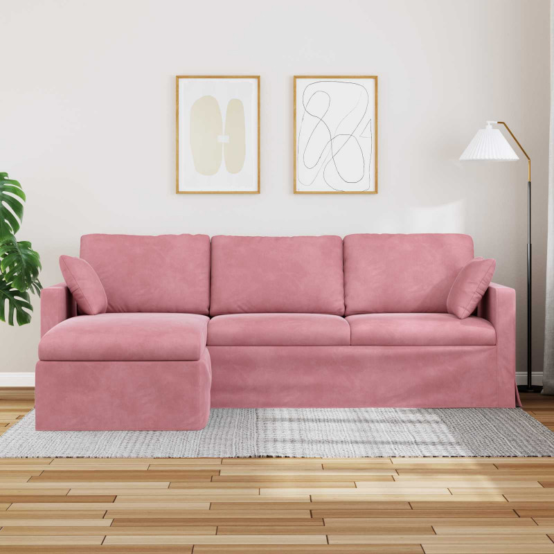 Sofa Różowy 198 x 134 x 80 cm Aksamit