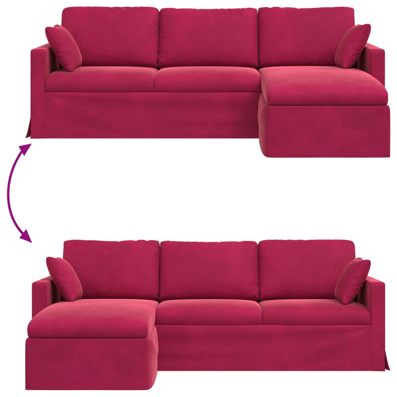 Sofa Czerwone wino 198 x 134 x 80 cm Aksamit