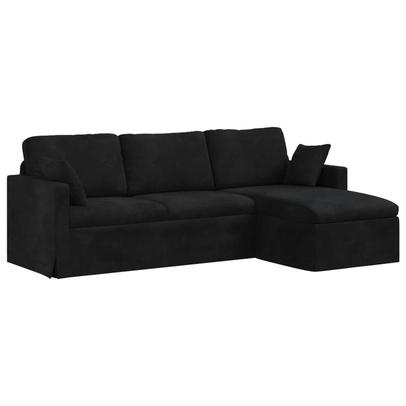 Sofa Czarny 198 x 134 x 80 cm Aksamit