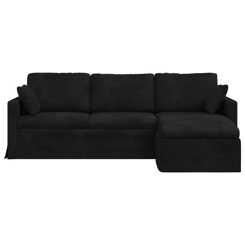 Sofa Czarny 198 x 134 x 80 cm Aksamit
