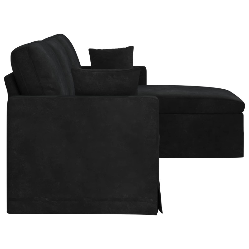 Sofa Czarny 198 x 134 x 80 cm Aksamit