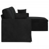 Sofa Czarny 198 x 134 x 80 cm Aksamit