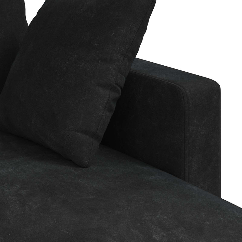 Sofa Czarny 198 x 134 x 80 cm Aksamit